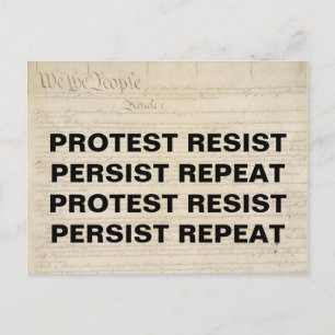 Postal Protesta resiste y repite nosotros, el pueblo