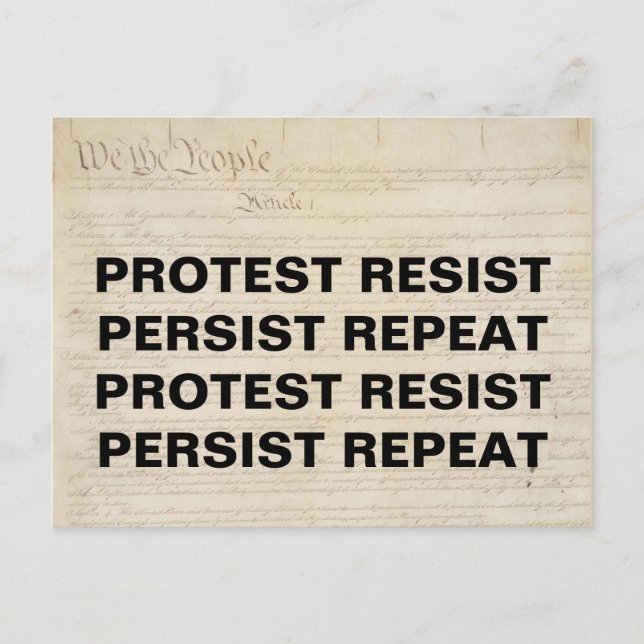 Postal Protesta resiste y repite nosotros, el pueblo (Anverso)