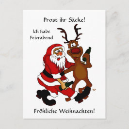 Postal ¡Protesten las bolsas - Feliz Navidad! Texto alemá