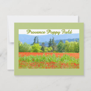 POSTAL PROVENCE FRANCE POPPY FIELD