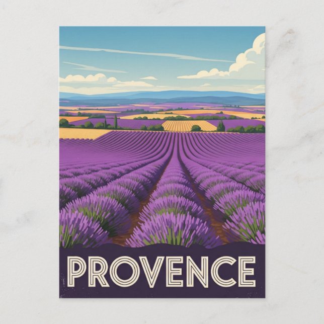 Postal Provenza Francia Lavender Fields Viaje (Anverso)