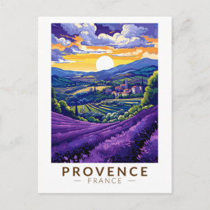 Postal Provenza Francia Lavender Viaje Arte Vintage