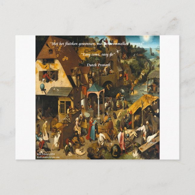 Postal Proverbio Famoso y de Arte Holandés del Siglo XVI (Anverso)