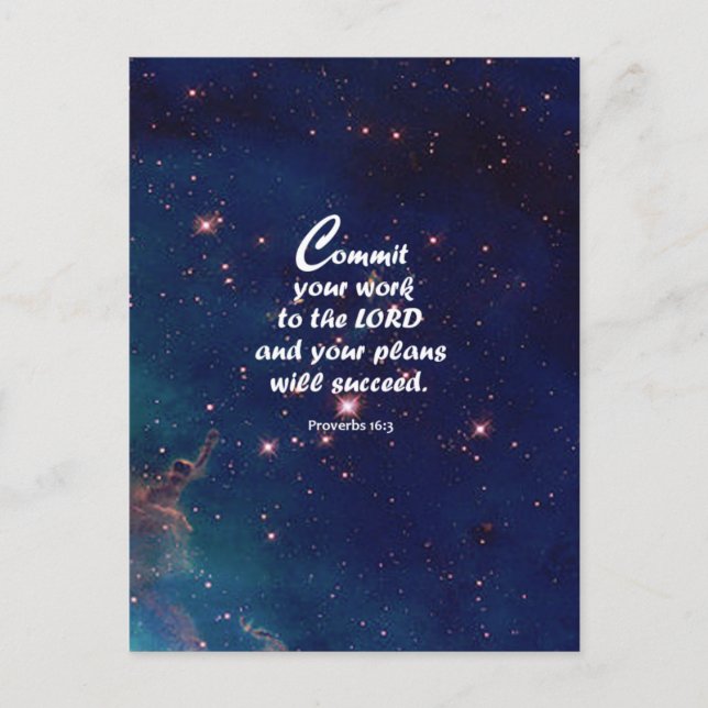 Postal Proverbios 16:3 (Anverso)