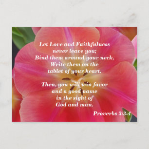 Postal Proverbios 3: 3-4 Amor y Fe
