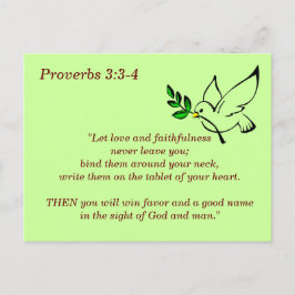 Postal Proverbios 3:3-4 Versículo Bíblico de la Fidelidad