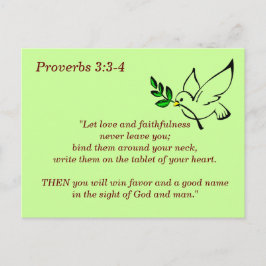 Postal Proverbios 3:3-4 Versículo Bíblico de la Fidelidad