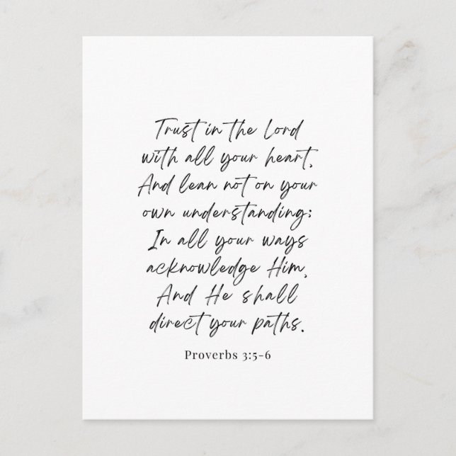 Postal Proverbios 3:5-6 Confía en el Señor (Anverso)