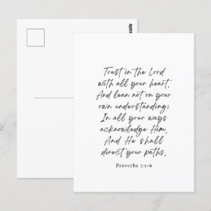 Postal Proverbios 3:5-6 Confianza en el Señor