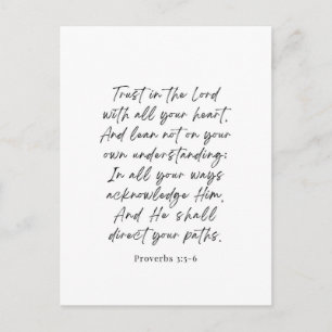 Postal Proverbios 3:5-6 Confianza en el Señor