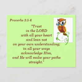 Postal Proverbios 3:5-6 Confiar en la Biblia Verse Memory