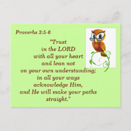 Postal Proverbios 3:5-6 Confiar en la Biblia Verse Memory