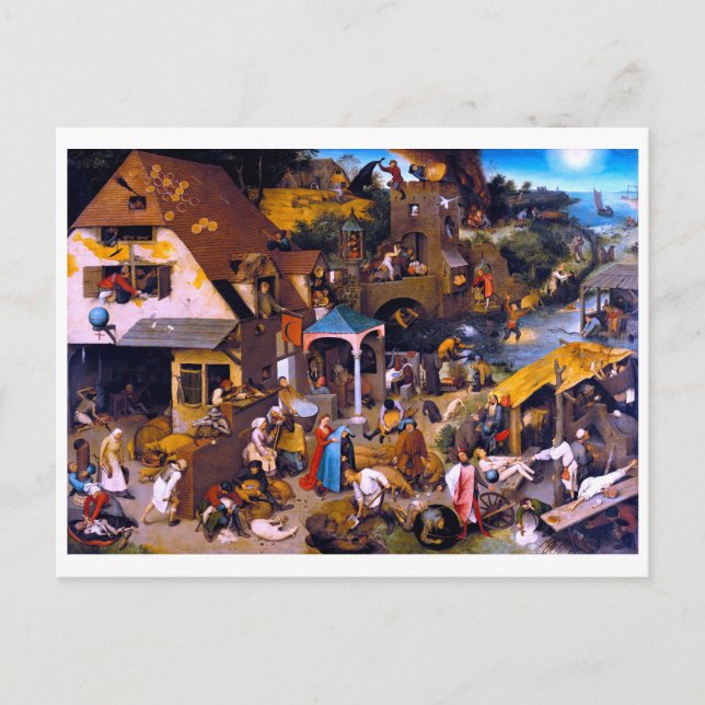 Postal Proverbios de los Países Bajos, Pieter Bruegel, el (Anverso)