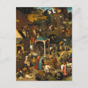 Postal Proverbios de los Países Bajos por Pieter Bruegel,