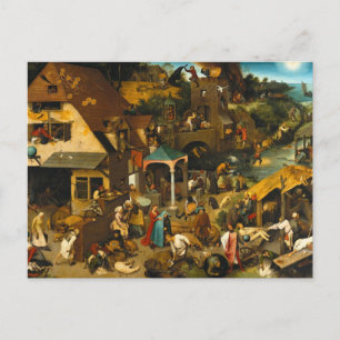 Postal Proverbios neerlandeses de Pieter Bruegel el Viejo