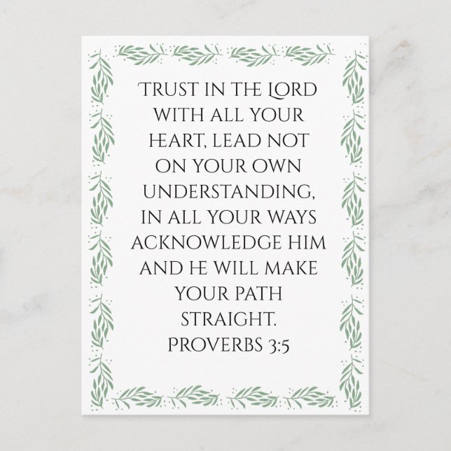 Postal Proverbs 3:5 Poster (Anverso)