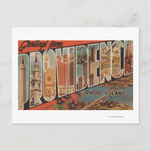 Postal Providence, Rhode Island - Escenas de letras grand