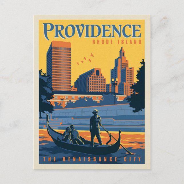 Postal Providencia, Isla Rhode | Ciudad renacentista (Anverso)