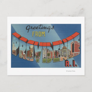 Postal Providencia, Isla Rhode - Escenas de letras grande