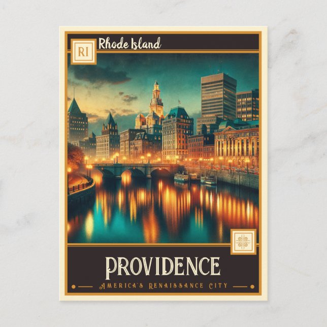 Postal Providencia, Isla Rhode | Vintage (Anverso)