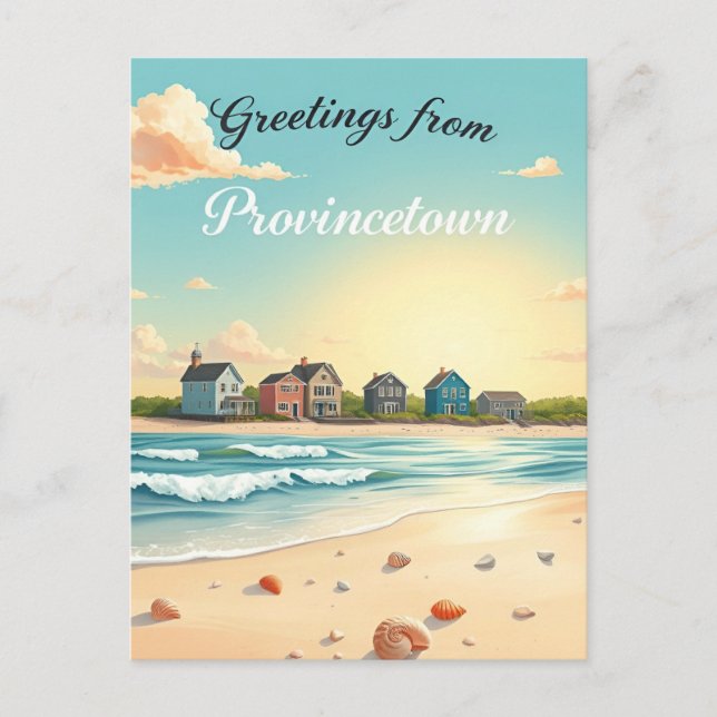 Postal Provincetown, Massachusetts – Playas de Cape Cod (Anverso)