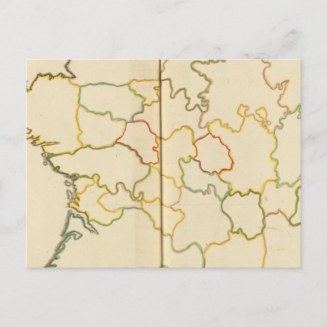 Postal Provincias, esquema de Francia (Anverso)