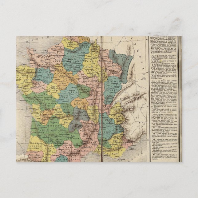 Postal Provincias y Departamentos de Francia (Anverso)
