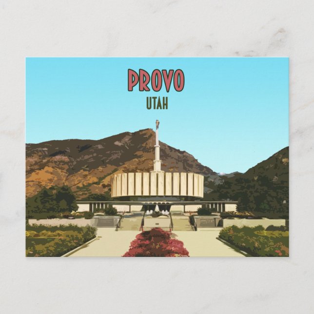 Postal Provo Utah Temple Vintage (Anverso)