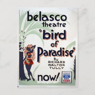 Postal Proyecto de teatro federal de época Bird of Paradi