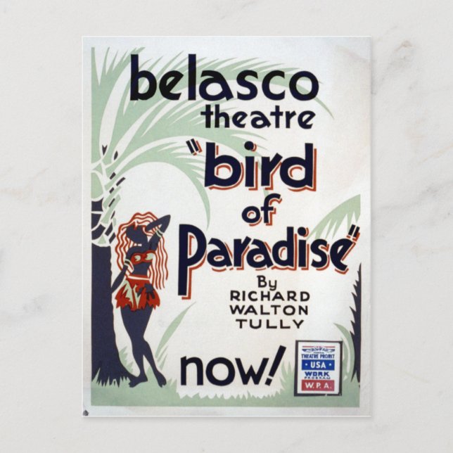 Postal Proyecto de teatro federal de época Bird of Paradi (Anverso)