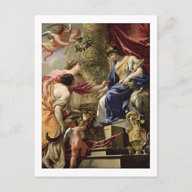 Postal Prudencia liderando la paz y la abundancia, c.1645