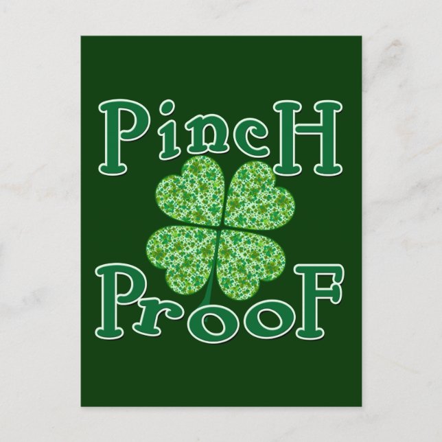Postal PRUEBA DE PINCHE con camiseta irlandesa Shamrock (Anverso)