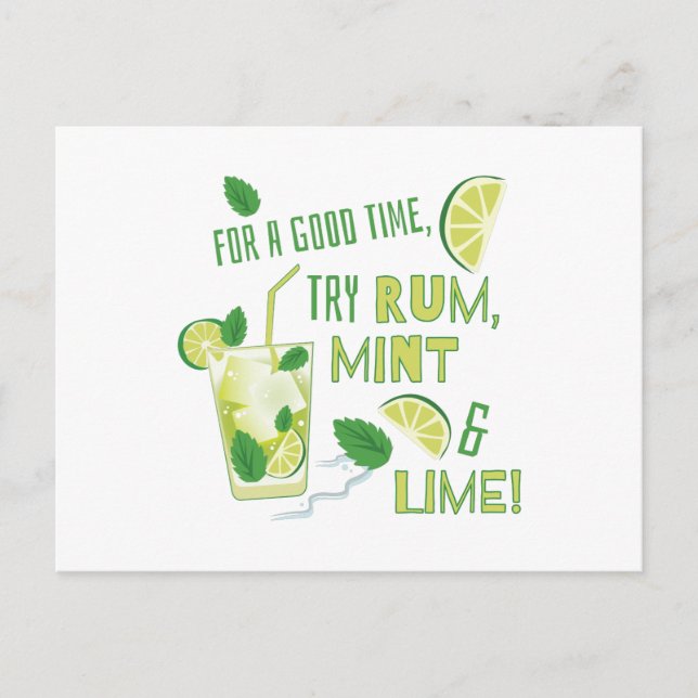 Postal Prueba Rum, Mint & Lime (Anverso)