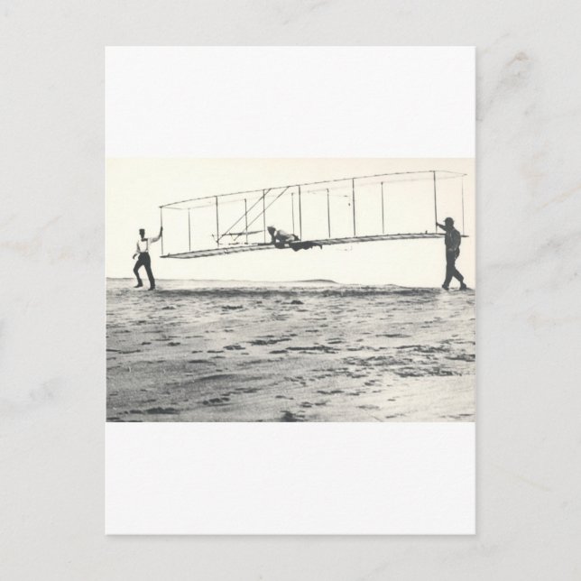 Postal Pruebas del planeador de los hermanos Wright (Anverso)