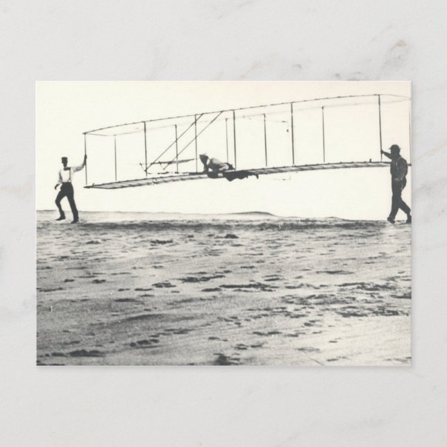 Postal Pruebas del planeador de los hermanos Wright (Anverso)