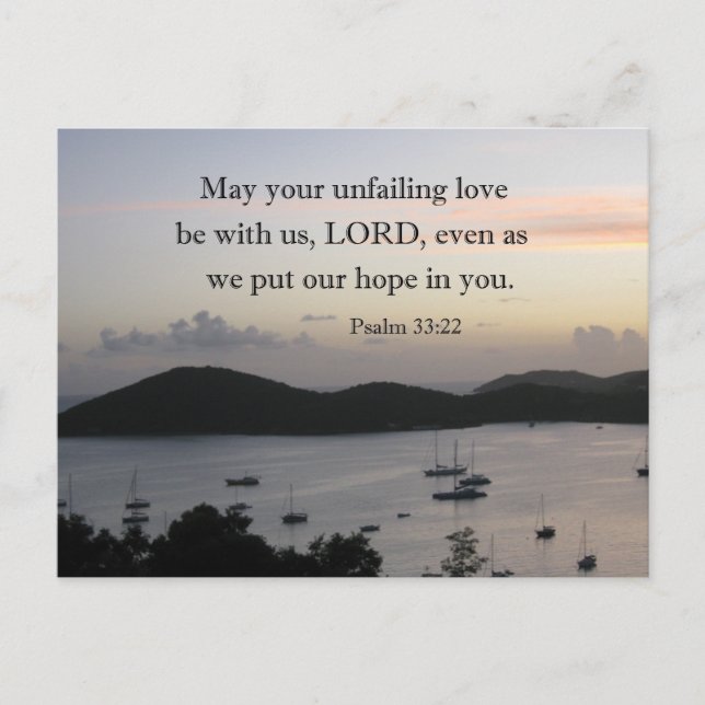 Postal Ps. 33:22 Que tu amor inquebrantable esté con noso (Anverso)