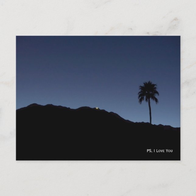 Postal PS, te amo - Palm Springs in Shadows (Anverso)