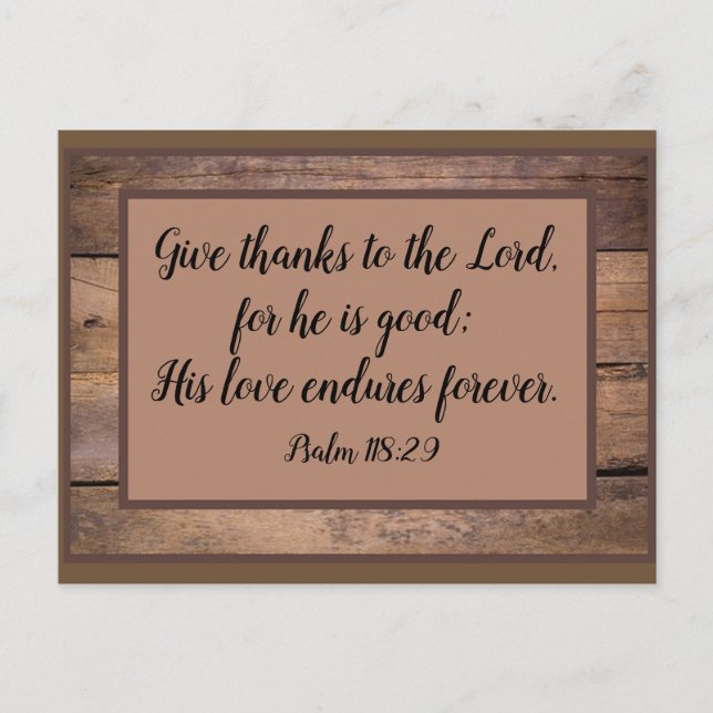 Postal Psalm 118 Scripture Verse Post Card (Anverso)