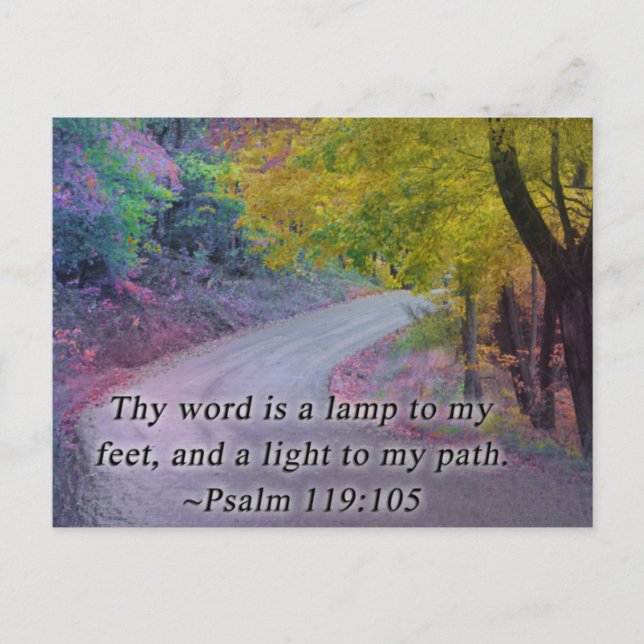 POSTAL PSALM 119:105 TU PALABRA - LUZ A MI CAMINO - (Anverso)