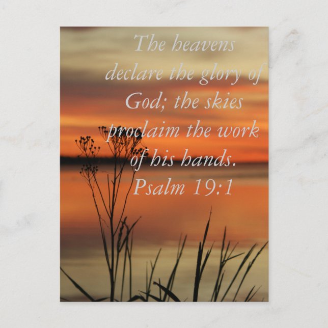 POSTAL PSALM 19:1 CRONOLOGÍA BIBLOSA HEAVENS DECLARE GLOR (Anverso)
