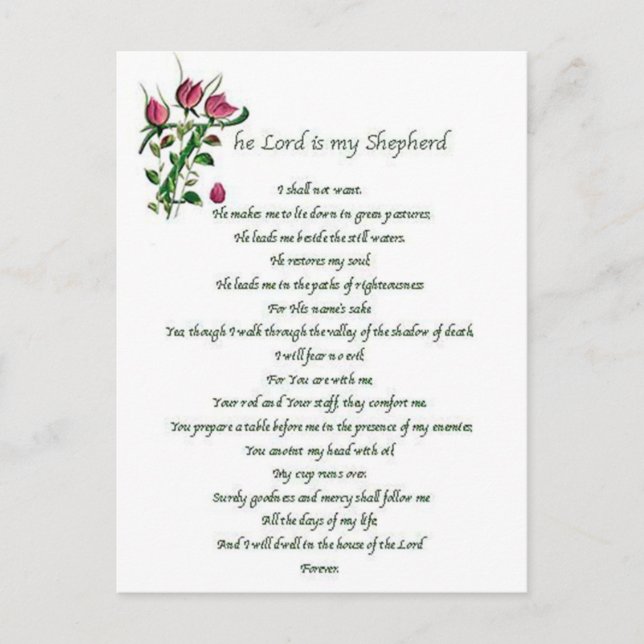 Postal Psalm 23 Post Card (Anverso)