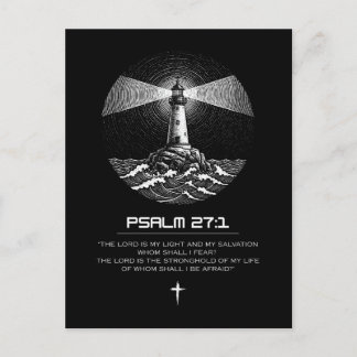 Postal Psalm 27:1 Bible Verse Tshirt | Christian