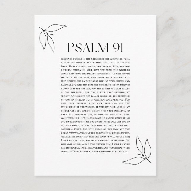 Postal Psalm 91  (Anverso)