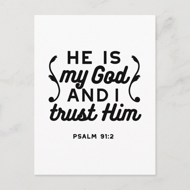 Postal Psalm 91:2 – Trust in God Christian Bible Verse (Anverso)