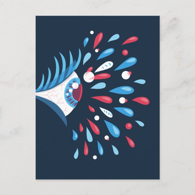 Postal Psicodelia Ojo Trippy Extraña Oddez (Anverso)