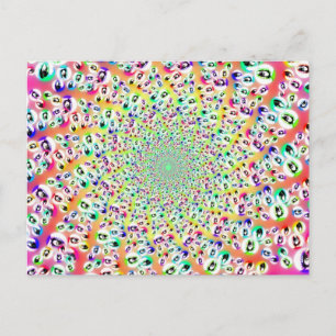Postal Psicodélicos ojos arcoiris Mandala