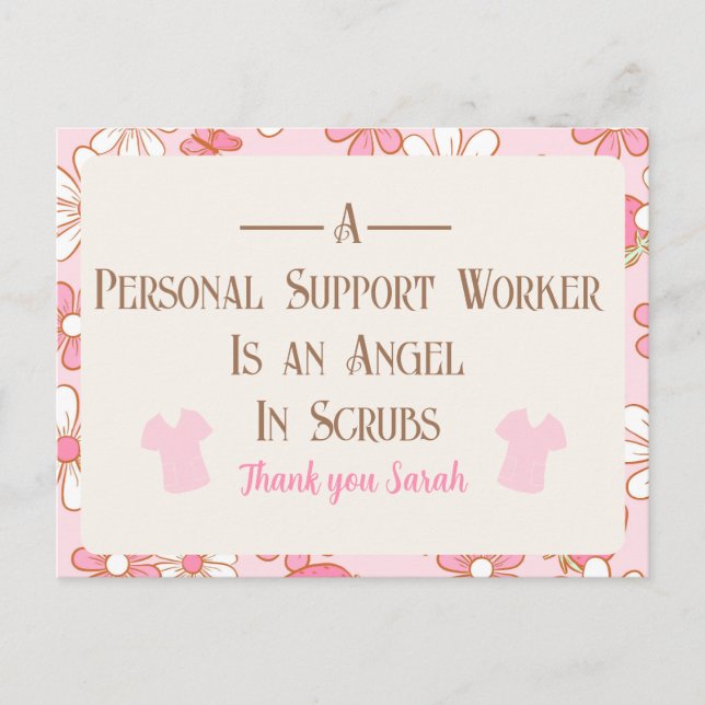 Postal PSW floral personalizada (Anverso)