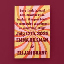 Postal Psychedelic Swirl Save-the-Date