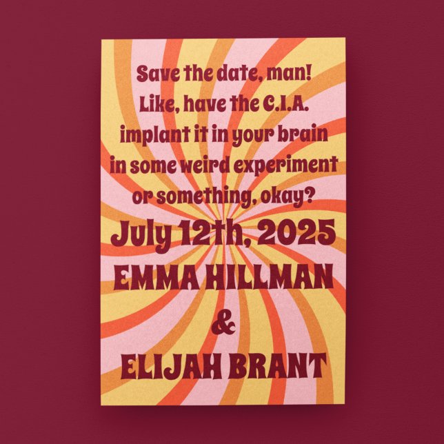 Postal Psychedelic Swirl Save-the-Date (Subido por el creador)