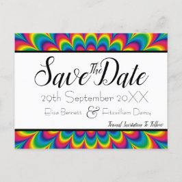Postal Psychedelic Tie Dye Save the Date